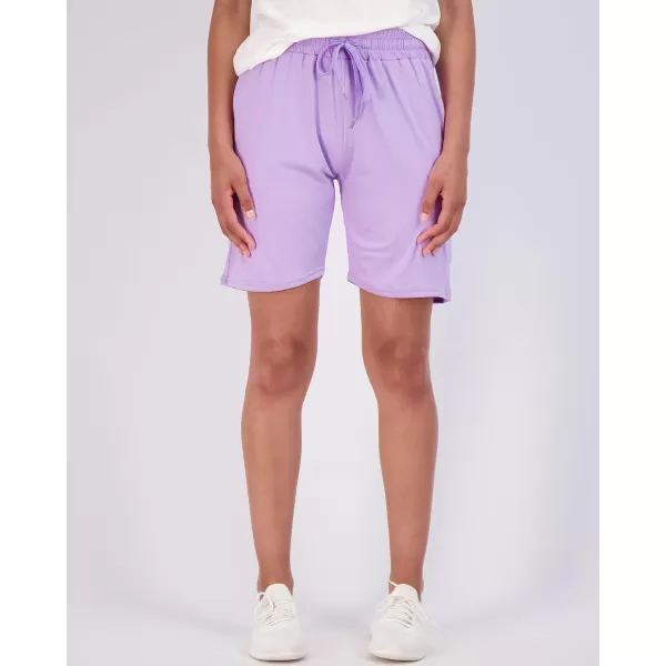 imageReal Essentials 4 Pack Womens 7quot Bermuda Long High Waisted Shorts with Pockets  Workout Athletic Available in PlusSet 10
