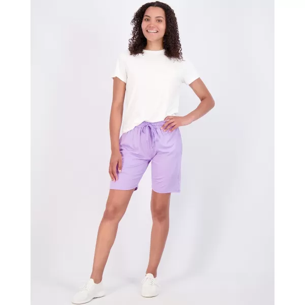 imageReal Essentials 4 Pack Womens 7quot Bermuda Long High Waisted Shorts with Pockets  Workout Athletic Available in PlusSet 10
