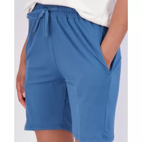imageReal Essentials 4 Pack Womens 7quot Bermuda Long High Waisted Shorts with Pockets  Workout Athletic Available in PlusSet 2