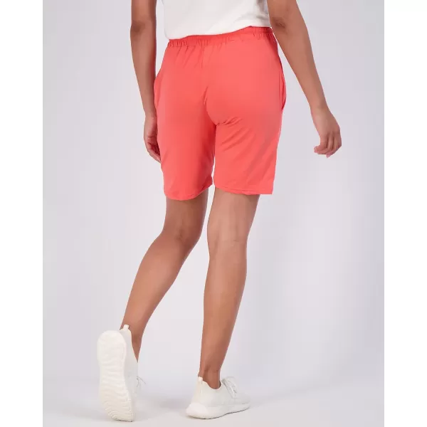 imageReal Essentials 4 Pack Womens 7quot Bermuda Long High Waisted Shorts with Pockets  Workout Athletic Available in PlusSet 3