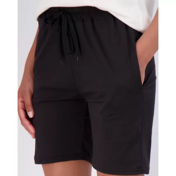 imageReal Essentials 4 Pack Womens 7quot Bermuda Long High Waisted Shorts with Pockets  Workout Athletic Available in PlusSet 3