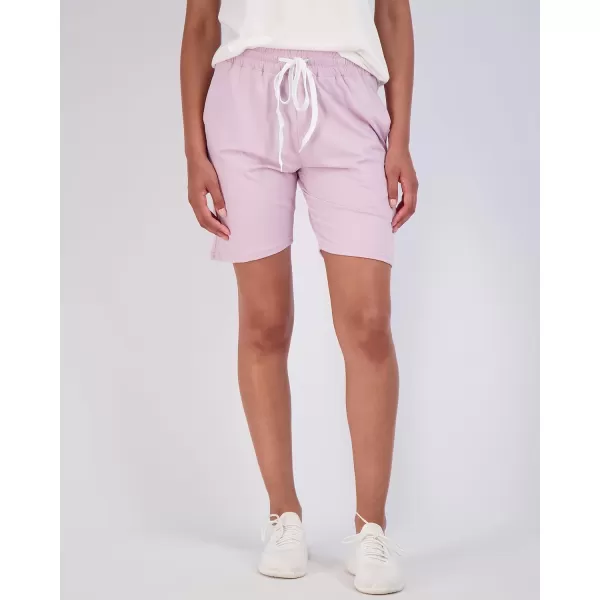 imageReal Essentials 4 Pack Womens 7quot Bermuda Long High Waisted Shorts with Pockets  Workout Athletic Available in PlusSet 3