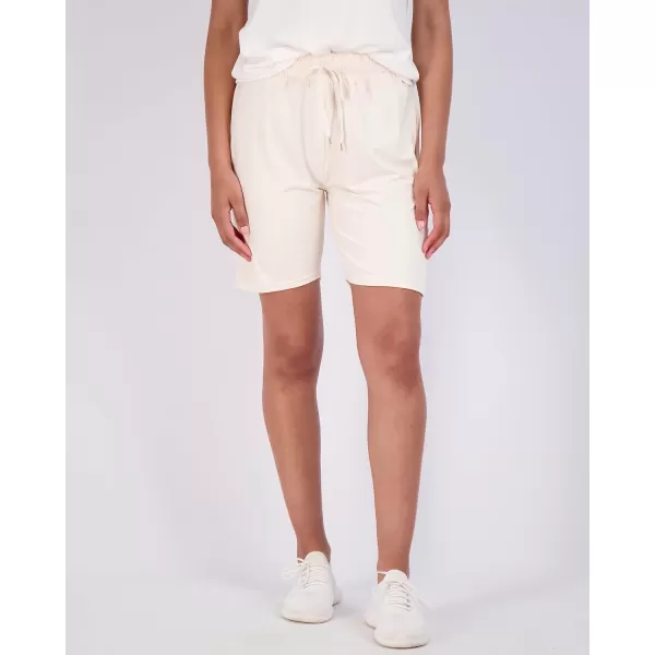imageReal Essentials 4 Pack Womens 7quot Bermuda Long High Waisted Shorts with Pockets  Workout Athletic Available in PlusSet 4
