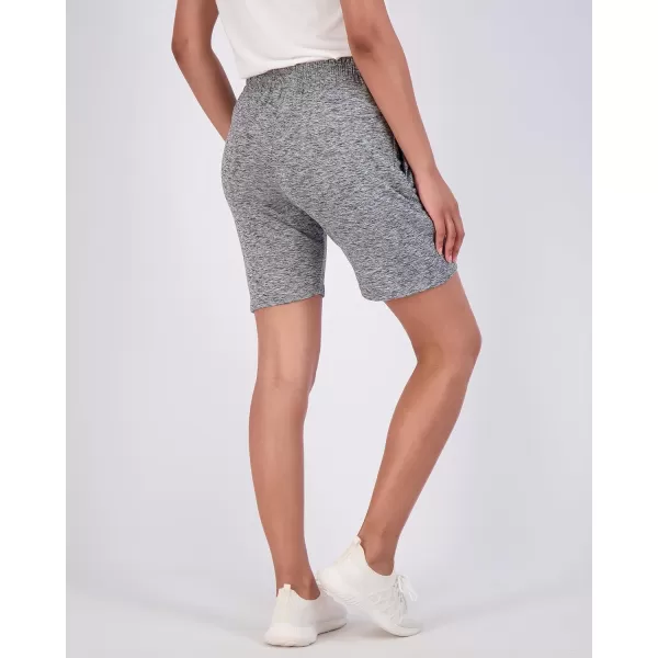 imageReal Essentials 4 Pack Womens 7quot Bermuda Long High Waisted Shorts with Pockets  Workout Athletic Available in PlusSet 4