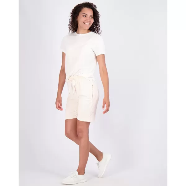 imageReal Essentials 4 Pack Womens 7quot Bermuda Long High Waisted Shorts with Pockets  Workout Athletic Available in PlusSet 4