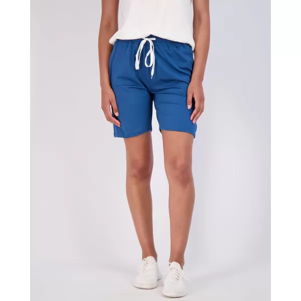 imageReal Essentials 4 Pack Womens 7quot Bermuda Long High Waisted Shorts with Pockets  Workout Athletic Available in PlusSet 5
