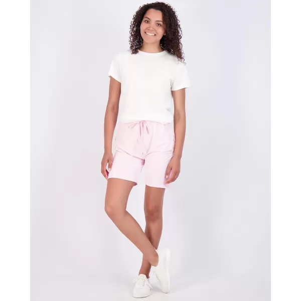 imageReal Essentials 4 Pack Womens 7quot Bermuda Long High Waisted Shorts with Pockets  Workout Athletic Available in PlusSet 7