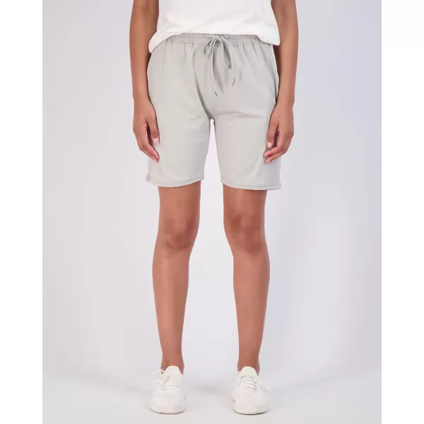 imageReal Essentials 4 Pack Womens 7quot Bermuda Long High Waisted Shorts with Pockets  Workout Athletic Available in PlusSet 8