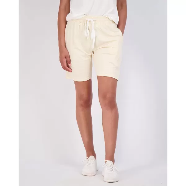 imageReal Essentials 4 Pack Womens 7quot Bermuda Long High Waisted Shorts with Pockets  Workout Athletic Available in PlusSet 9