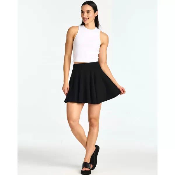 imageReal Essentials 4 Pack Womens Soft Casual Pleated Mini Skirt  Skater ALine Flowy Skirts Available in Plus SizeSet 1