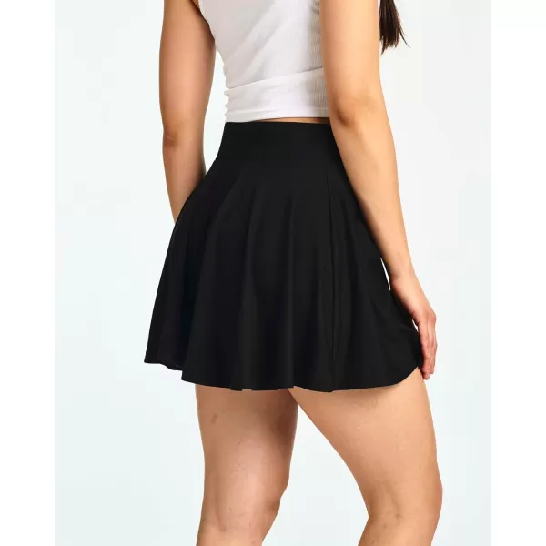 imageReal Essentials 4 Pack Womens Soft Casual Pleated Mini Skirt  Skater ALine Flowy Skirts Available in Plus SizeSet 1