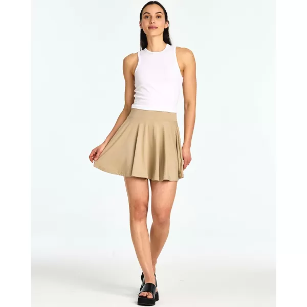 imageReal Essentials 4 Pack Womens Soft Casual Pleated Mini Skirt  Skater ALine Flowy Skirts Available in Plus SizeSet 2