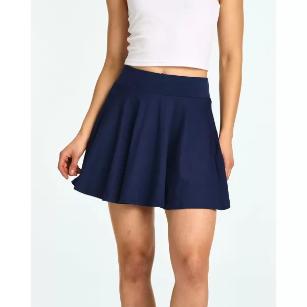 imageReal Essentials 4 Pack Womens Soft Casual Pleated Mini Skirt  Skater ALine Flowy Skirts Available in Plus SizeSet 2