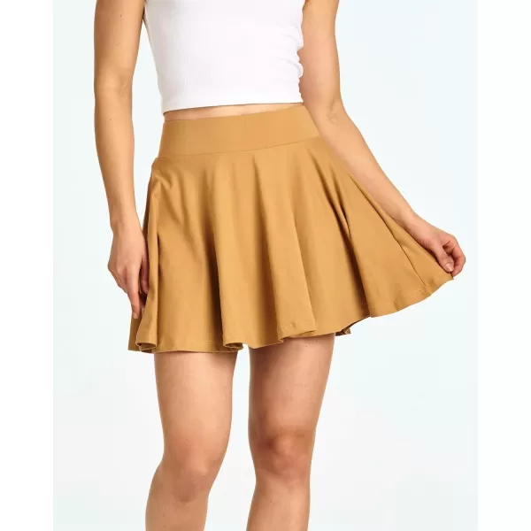 imageReal Essentials 4 Pack Womens Soft Casual Pleated Mini Skirt  Skater ALine Flowy Skirts Available in Plus SizeSet 4