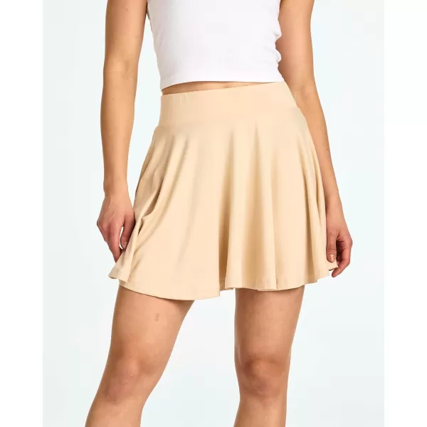 imageReal Essentials 4 Pack Womens Soft Casual Pleated Mini Skirt  Skater ALine Flowy Skirts Available in Plus SizeSet 8