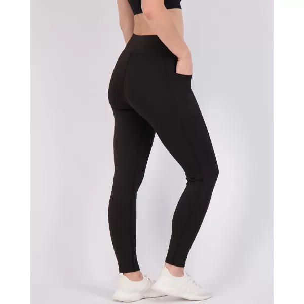 imageReal Essentials 4Pack Womens Full Length Fitted Athletic Yoga Performance Leggings with Pockets Available in Plus SizeSet 1