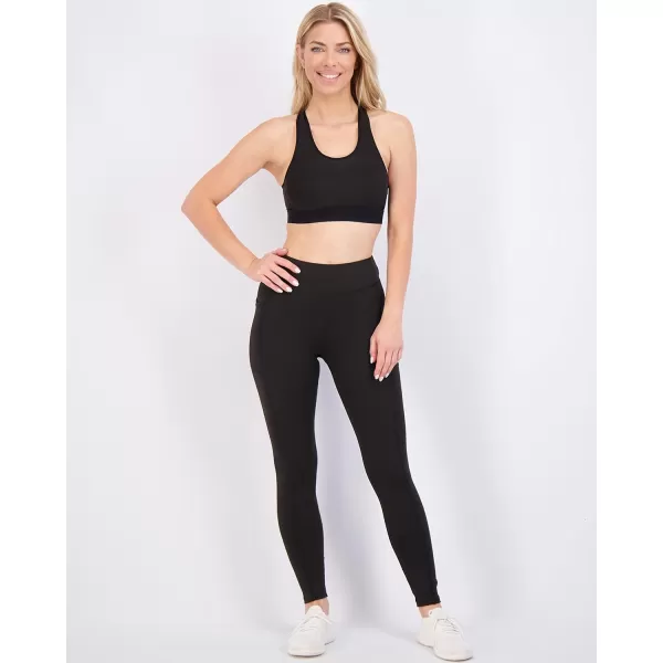 imageReal Essentials 4Pack Womens Full Length Fitted Athletic Yoga Performance Leggings with Pockets Available in Plus SizeSet 2