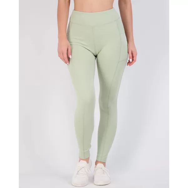 imageReal Essentials 4Pack Womens Full Length Fitted Athletic Yoga Performance Leggings with Pockets Available in Plus SizeSet 4