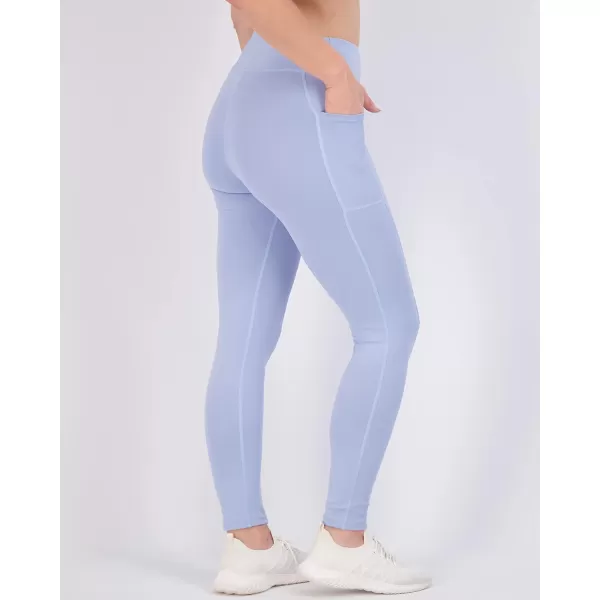 imageReal Essentials 4Pack Womens Full Length Fitted Athletic Yoga Performance Leggings with Pockets Available in Plus SizeSet 4