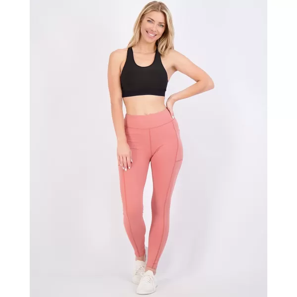 imageReal Essentials 4Pack Womens Full Length Fitted Athletic Yoga Performance Leggings with Pockets Available in Plus SizeSet 4