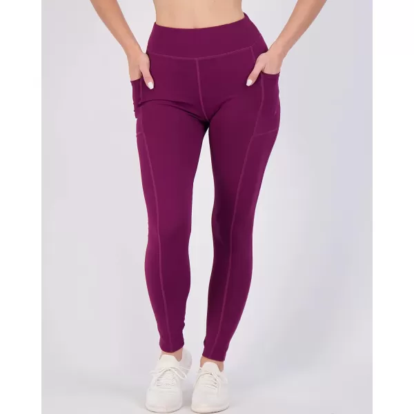 imageReal Essentials 4Pack Womens Full Length Fitted Athletic Yoga Performance Leggings with Pockets Available in Plus SizeSet 5