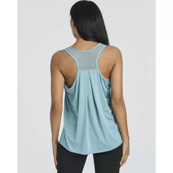 imageReal Essentials 5 Pack Womens Racerback Workout Tank Top Mesh Back DryFit Sleeveless Running Gym Available in Plus SizeSet 8