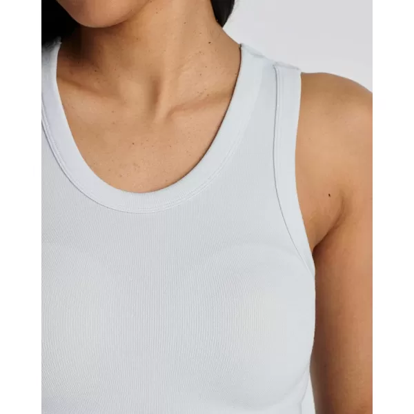 imageReal Essentials 5 Pack Womens Seamless Ribbed Sleeveless Cropped Scoop Neck Tank Top  Casual Crop TopSet 1