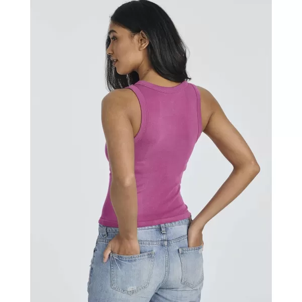imageReal Essentials 5 Pack Womens Seamless Ribbed Sleeveless Cropped Scoop Neck Tank Top  Casual Crop TopSet 1