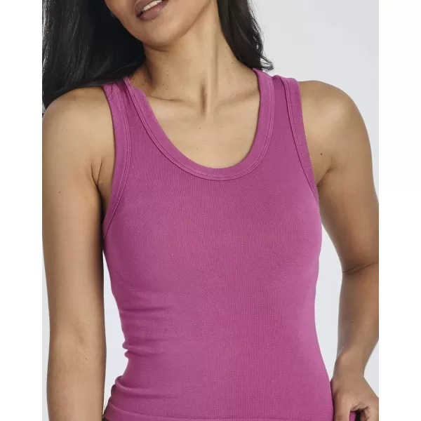imageReal Essentials 5 Pack Womens Seamless Ribbed Sleeveless Cropped Scoop Neck Tank Top  Casual Crop TopSet 1