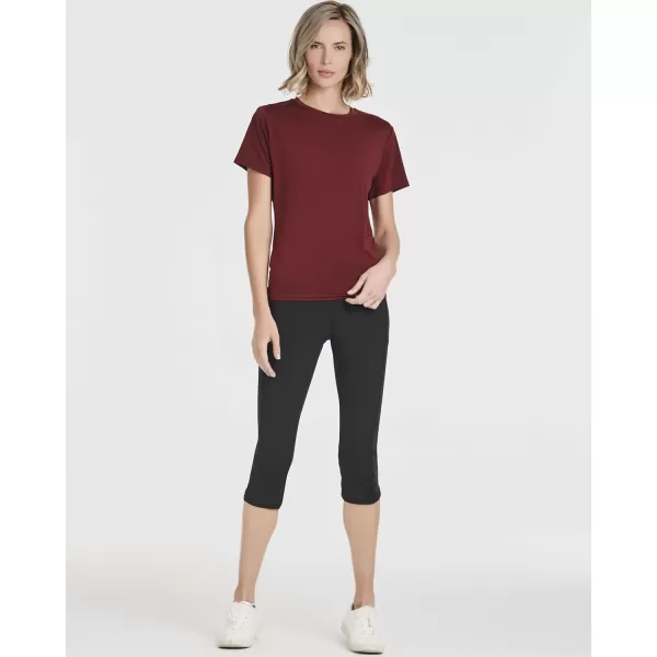 imageReal Essentials 5 Pack Womens Short Sleeve Open Back Tie Back DryFit TShirt Yoga Gym Workout TopSet 5
