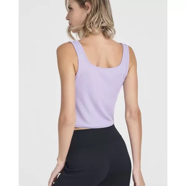 imageReal Essentials 5 Pack Womens Soft Knit Ribbed Square Neck Cropped Tank Top  Sleeveless Crop TopsSet 8