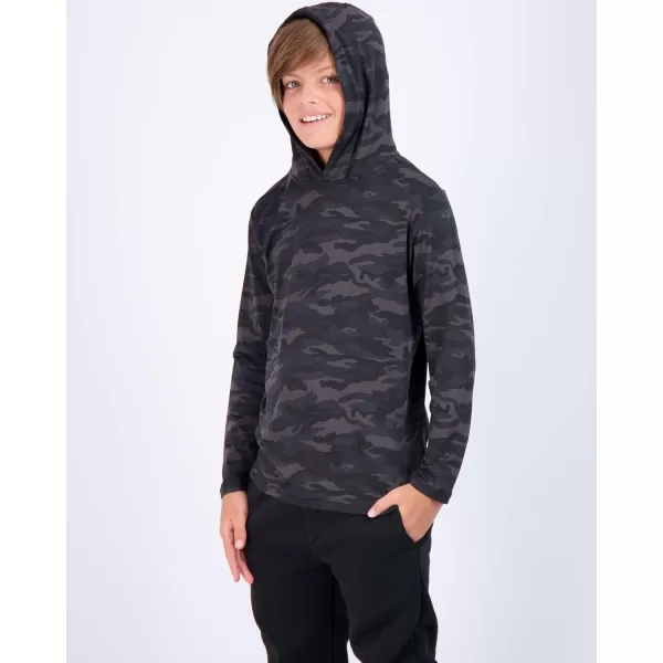 image3 Pack DryFit Youth Boys Teen Active Long Sleeve Hoodie Sweatshirts  Hooded Pullover ShirtsSet E