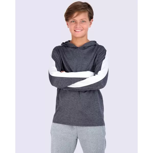 image3 Pack DryFit Youth Boys Teen Active Long Sleeve Hoodie Sweatshirts  Hooded Pullover ShirtsSet H