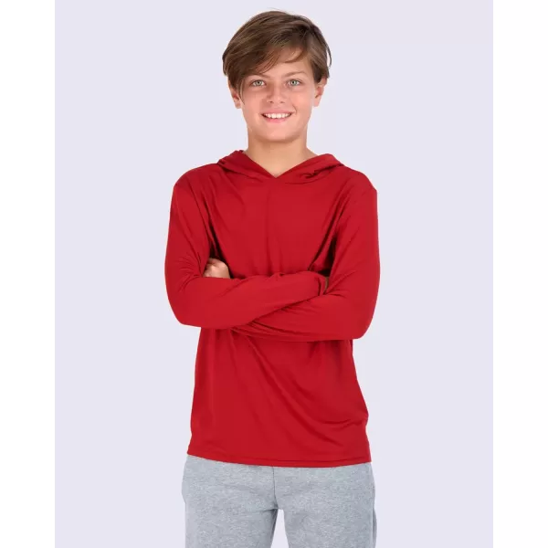 image3 Pack DryFit Youth Boys Teen Active Long Sleeve Hoodie Sweatshirts  Hooded Pullover ShirtsSet I