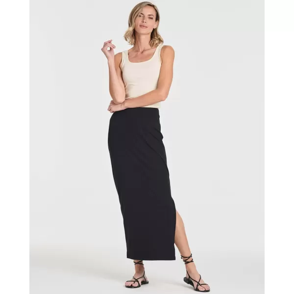 imageReal Essentials 3 Pack Womens Ribbed High Waisted Maxi Skirt with Side Slit  Casual Long Pencil SkirtSet 8