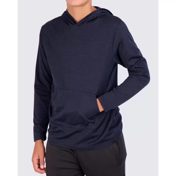 imageReal Essentials 3 Pack Youth Mesh Long Sleeve Pullover Hoodie Active Sweatshirt  Kangaroo Pocket  Boys ampamp GirlsSet 2
