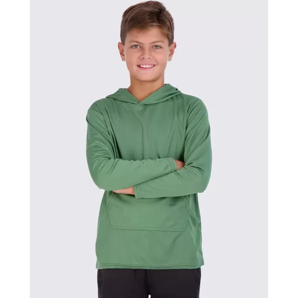 imageReal Essentials 3 Pack Youth Mesh Long Sleeve Pullover Hoodie Active Sweatshirt  Kangaroo Pocket  Boys ampamp GirlsSet 4
