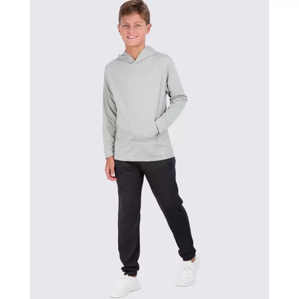 imageReal Essentials 3 Pack Youth Mesh Long Sleeve Pullover Hoodie Active Sweatshirt  Kangaroo Pocket  Boys ampamp GirlsSet 9