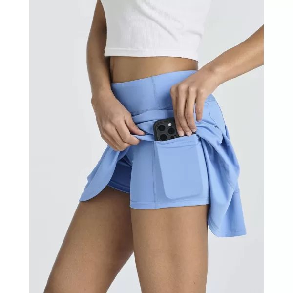 imageReal Essentials 3 PackWomens 14quot Pleated Tennis Skorts Golf Skirt High Waisted Athletic Running Casual Shorts with PocketsSet 4