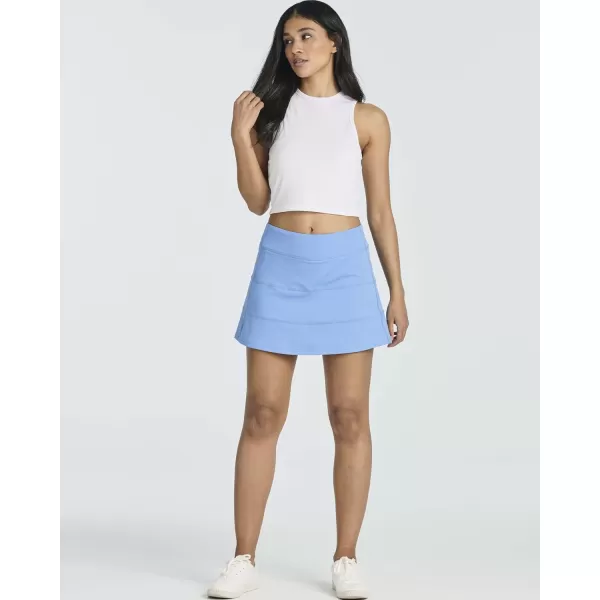 imageReal Essentials 3 PackWomens 14quot Pleated Tennis Skorts Golf Skirt High Waisted Athletic Running Casual Shorts with PocketsSet 4