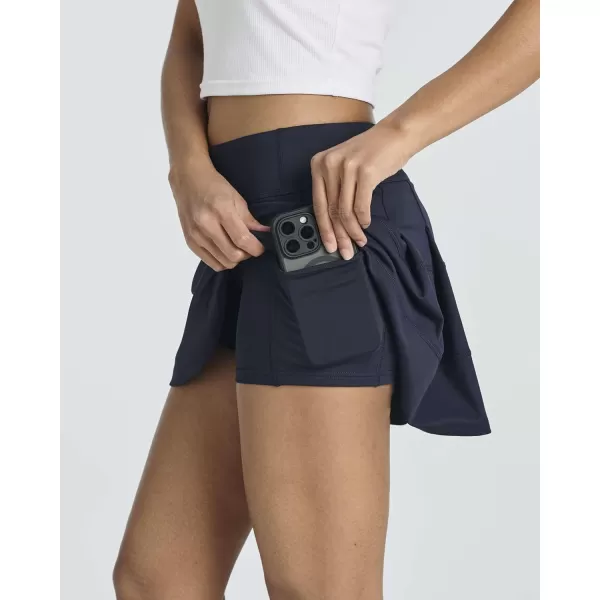 imageReal Essentials 3 PackWomens 14quot Pleated Tennis Skorts Golf Skirt High Waisted Athletic Running Casual Shorts with PocketsSet 5