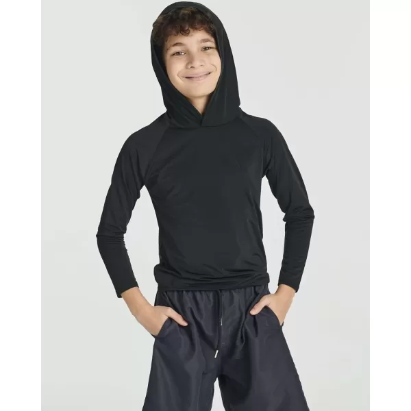 imageReal Essentials 3 PackYouth Rashguard Hoodie UPF UV Sun Protection Long Sleeve Swim Fishing Shirt  Boys ampamp Girls Ages 416Set 5