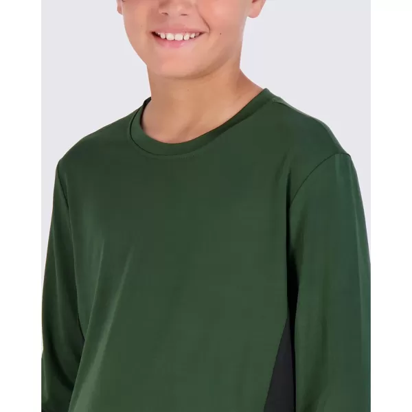 imageReal Essentials 4 Pack Boys Youth DryFit Moisture Wicking Active Athletic Performance LongSleeve TShirtSet 7