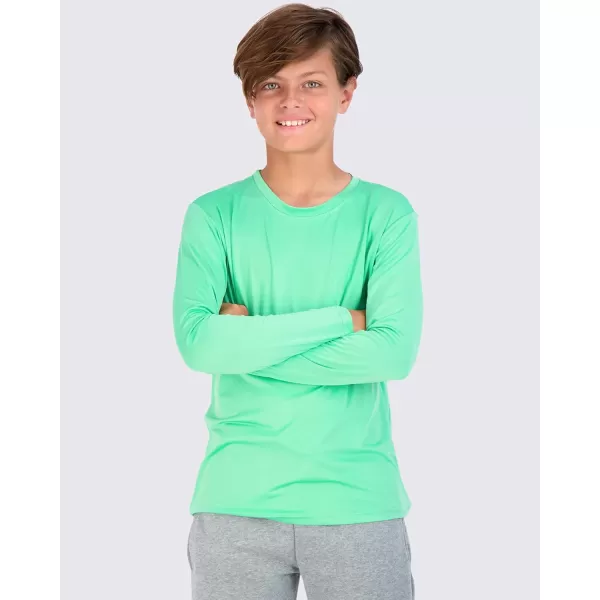 imageReal Essentials 4 Pack Boys Youth DryFit Moisture Wicking Active Athletic Performance LongSleeve TShirtSet 9