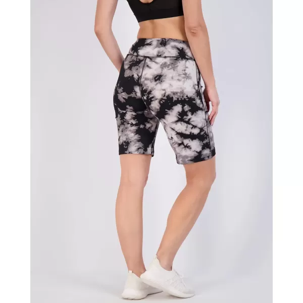 imageReal Essentials 4 Pack Womens 9quot Bermuda Long High Waisted Shorts with Pockets Casual Workout Athletic Available in PlusSet 4