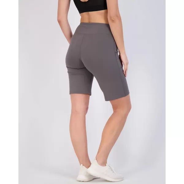 imageReal Essentials 4 Pack Womens 9quot Bermuda Long High Waisted Shorts with Pockets Casual Workout Athletic Available in PlusSet 6