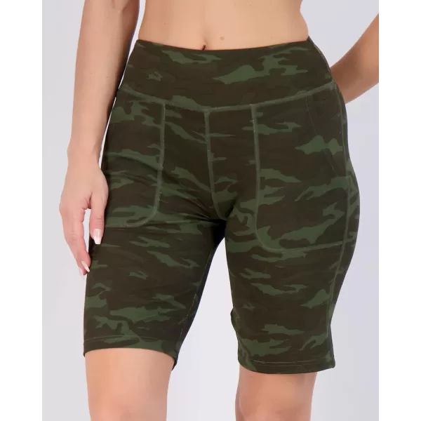 imageReal Essentials 4 Pack Womens 9quot Bermuda Long High Waisted Shorts with Pockets Casual Workout Athletic Available in PlusSet 7