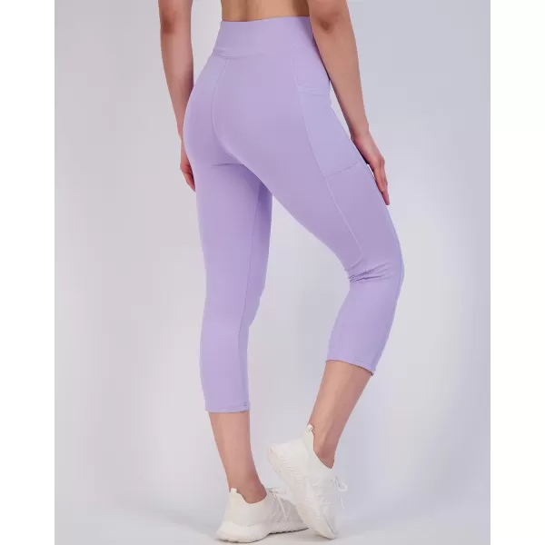 imageReal Essentials 4 Pack Womens Capri Leggings with Pockets Casual Yoga Workout Exercise Pants Available in Plus SizeSet 4