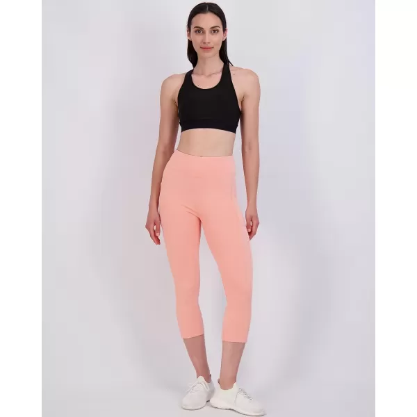 imageReal Essentials 4 Pack Womens Capri Leggings with Pockets Casual Yoga Workout Exercise Pants Available in Plus SizeSet 4