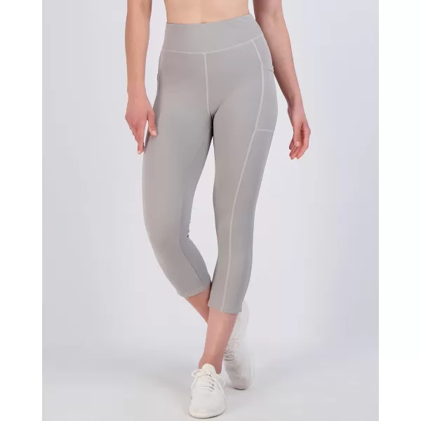 imageReal Essentials 4 Pack Womens Capri Leggings with Pockets Casual Yoga Workout Exercise Pants Available in Plus SizeSet 4